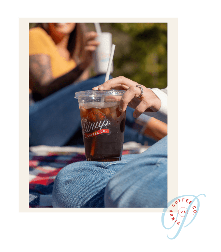 Iced coffee on the beach