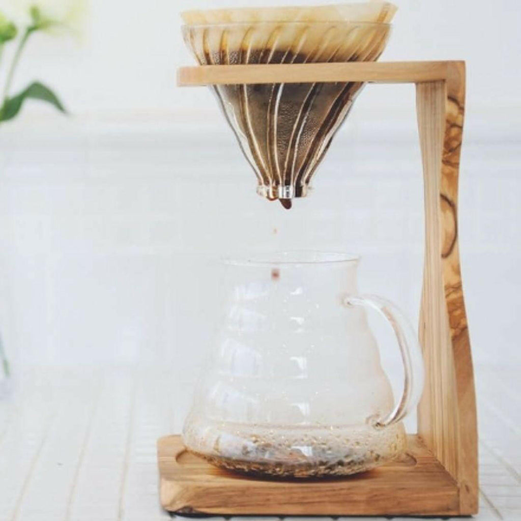 Hario V60 Olive Wood Pour Over Stand Set - Pinup Coffee Co