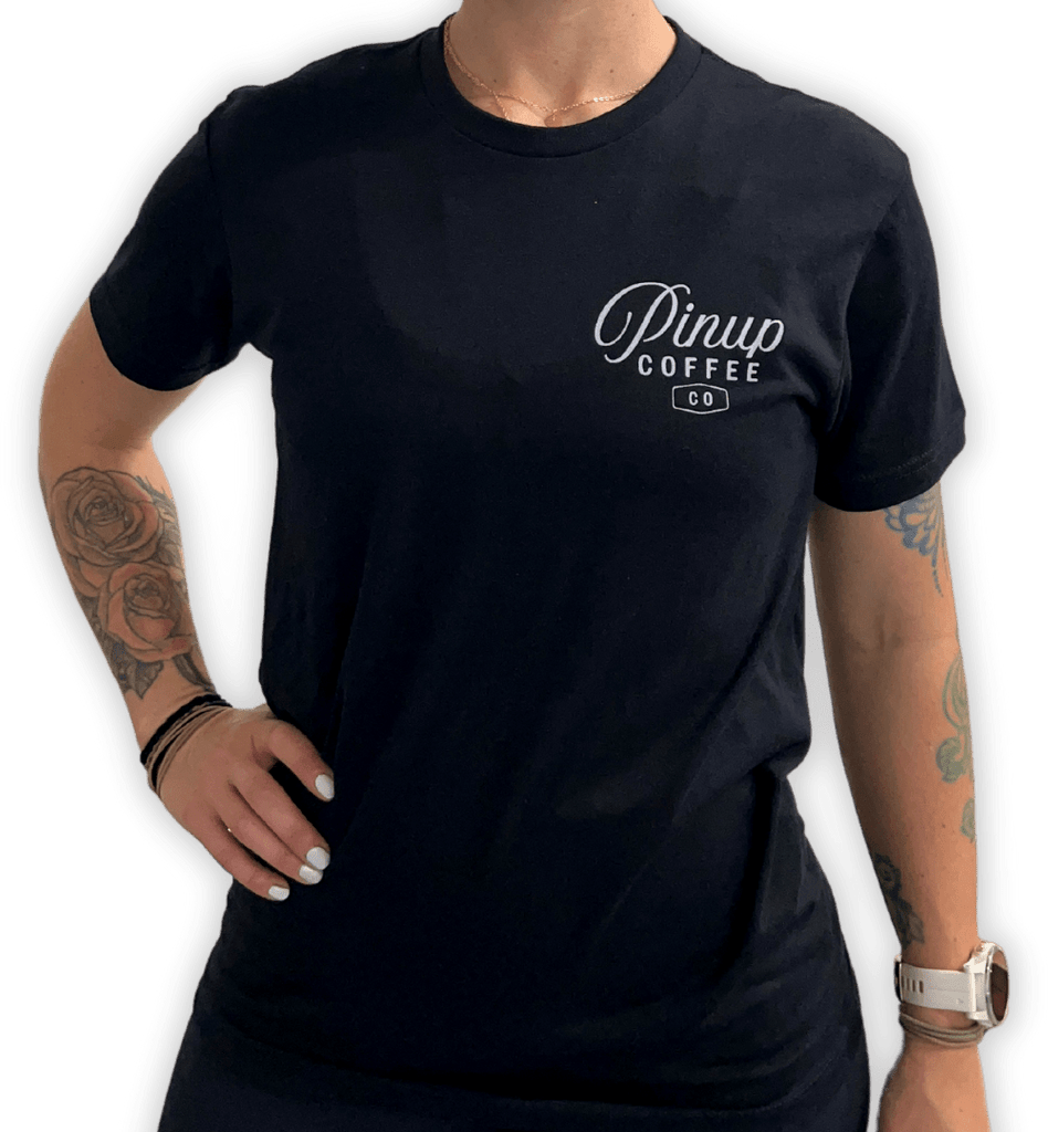 Pinup Coffee Co Logo Tee - White Logo - Pinup Coffee Co