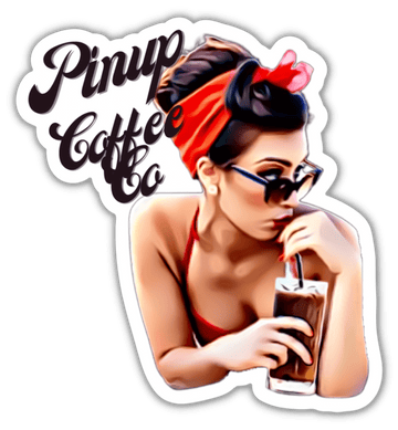 Pinup Coffee Co Retro Sticker - Pinup Coffee Co